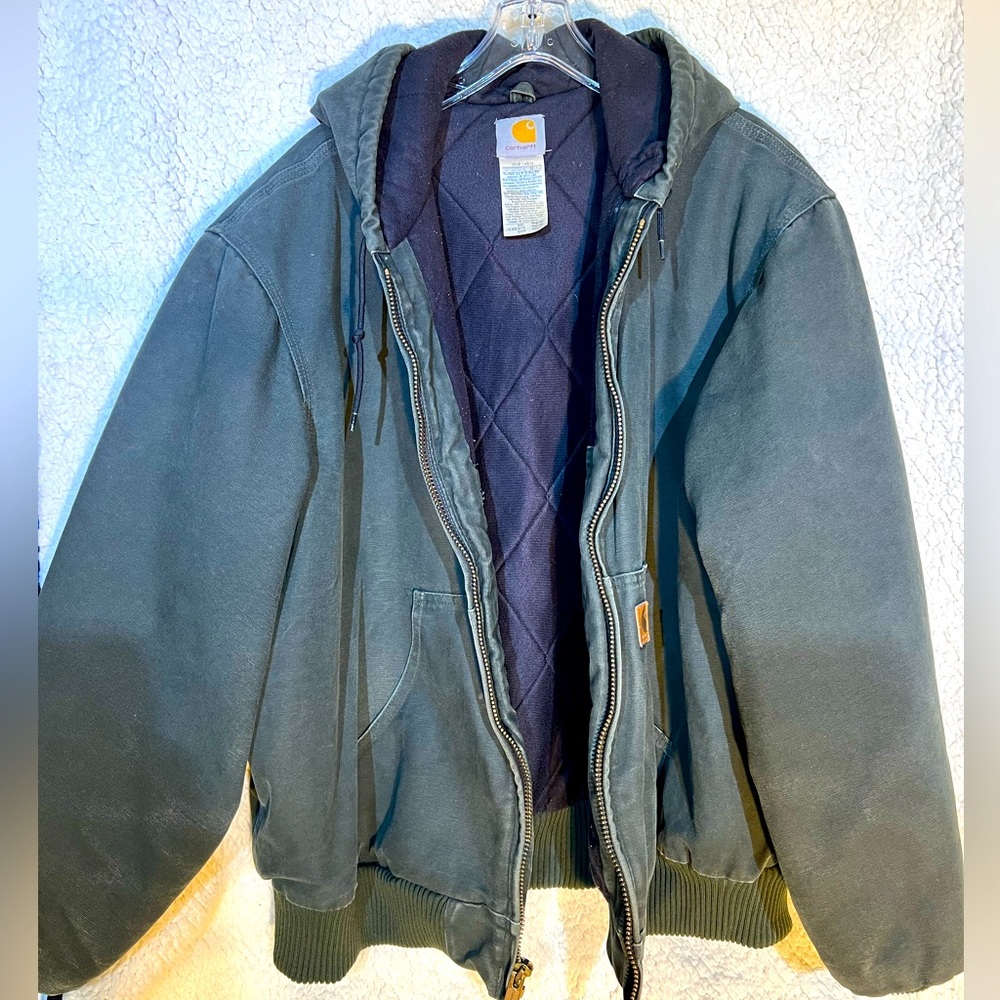 EUC Men’s Carhartt Work Coat - 2X - Dark Green - Quilted Lining